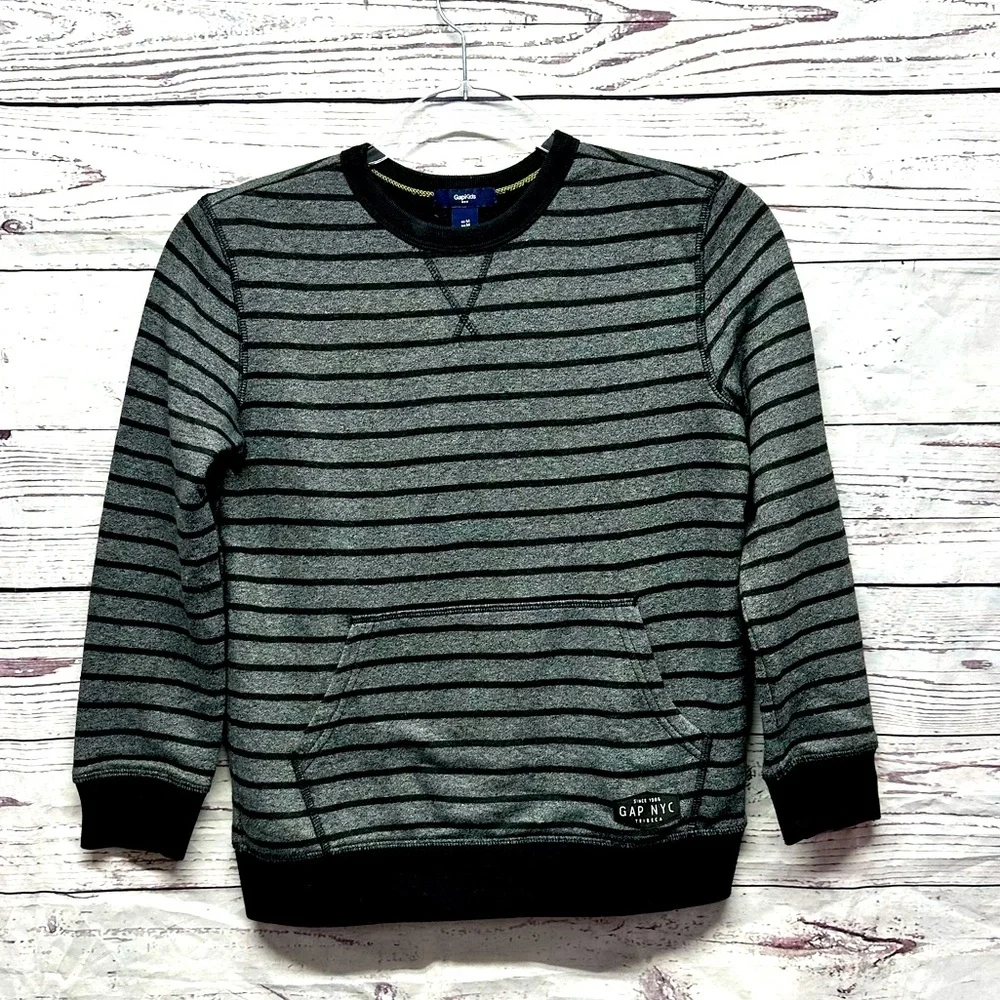 Boys Gap Striped Crewneck Sweatshirt Size Medium